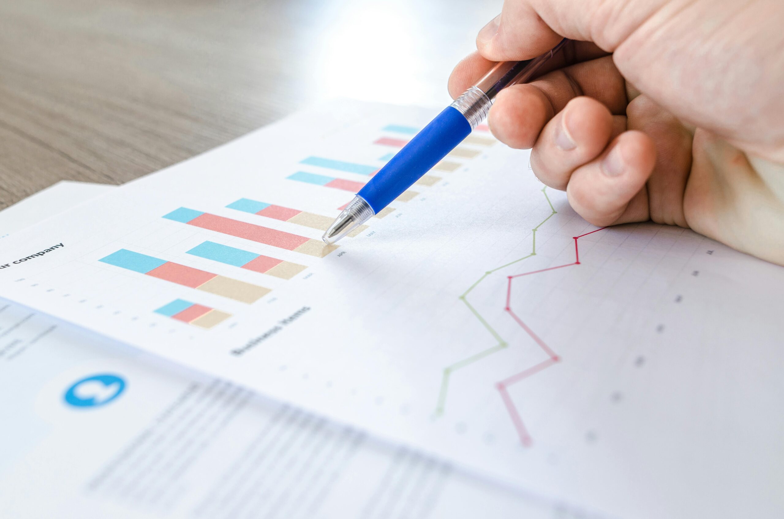 Close-up of graphs.
